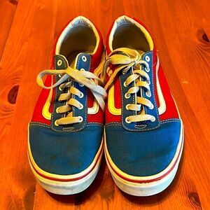 Red/White/Blue checkered Vans